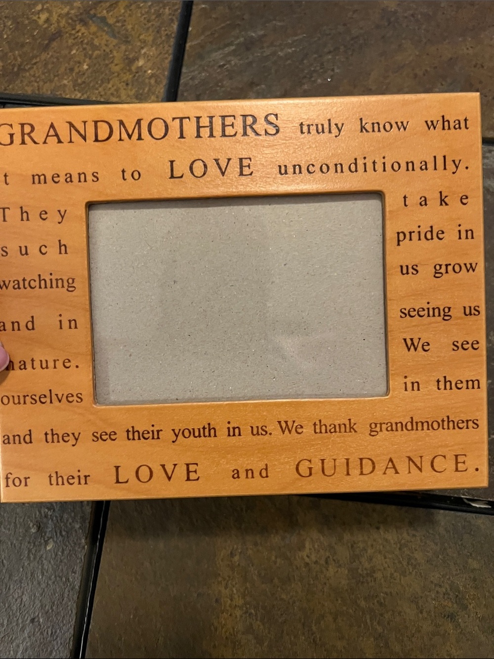 Vintage Grandmothers Sentiment Wooden Photo Frame Jewelry Box- EUC *like new*